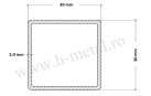 Teava patrata zincata 30x30x3 mm 1